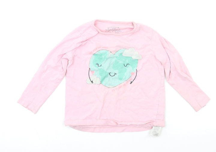 Primark Girls Pink Solid  Top Pyjama Top Size 3-4 Years