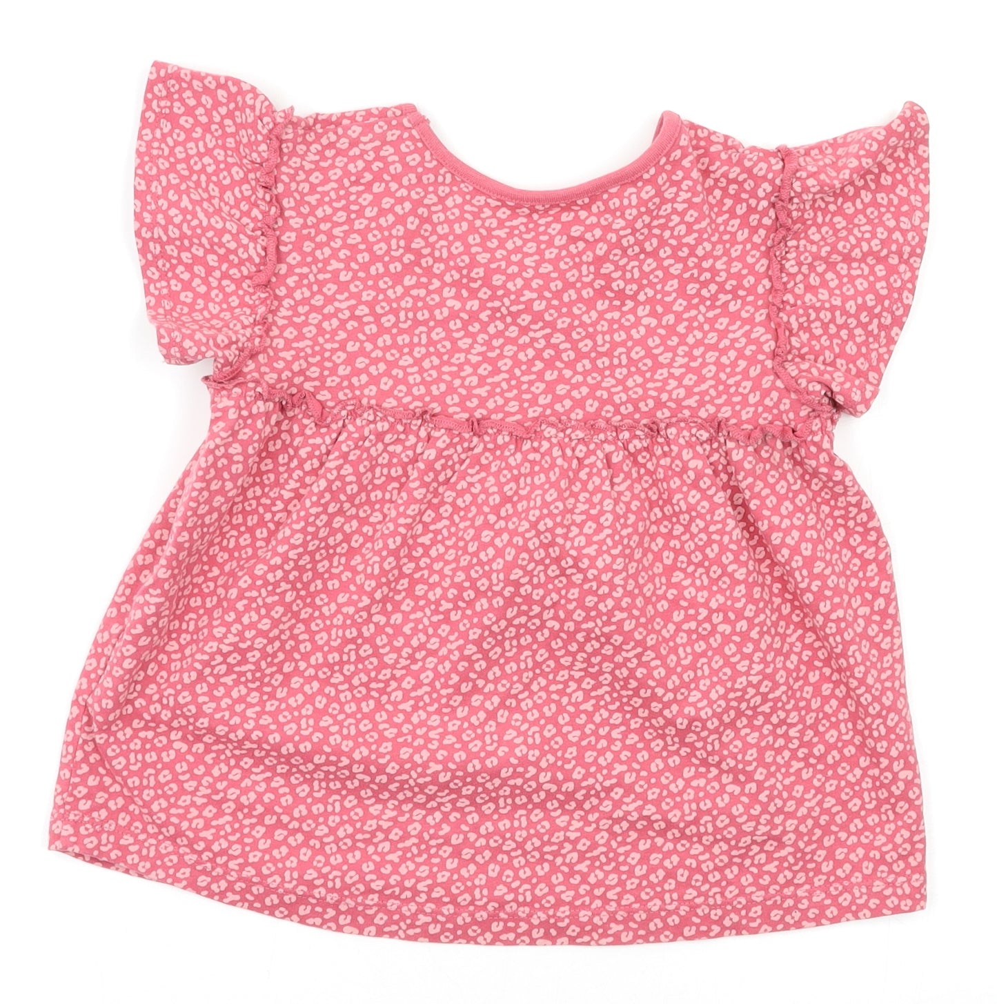 George Girls Pink Animal Print  Basic T-Shirt Size 3-4 Years