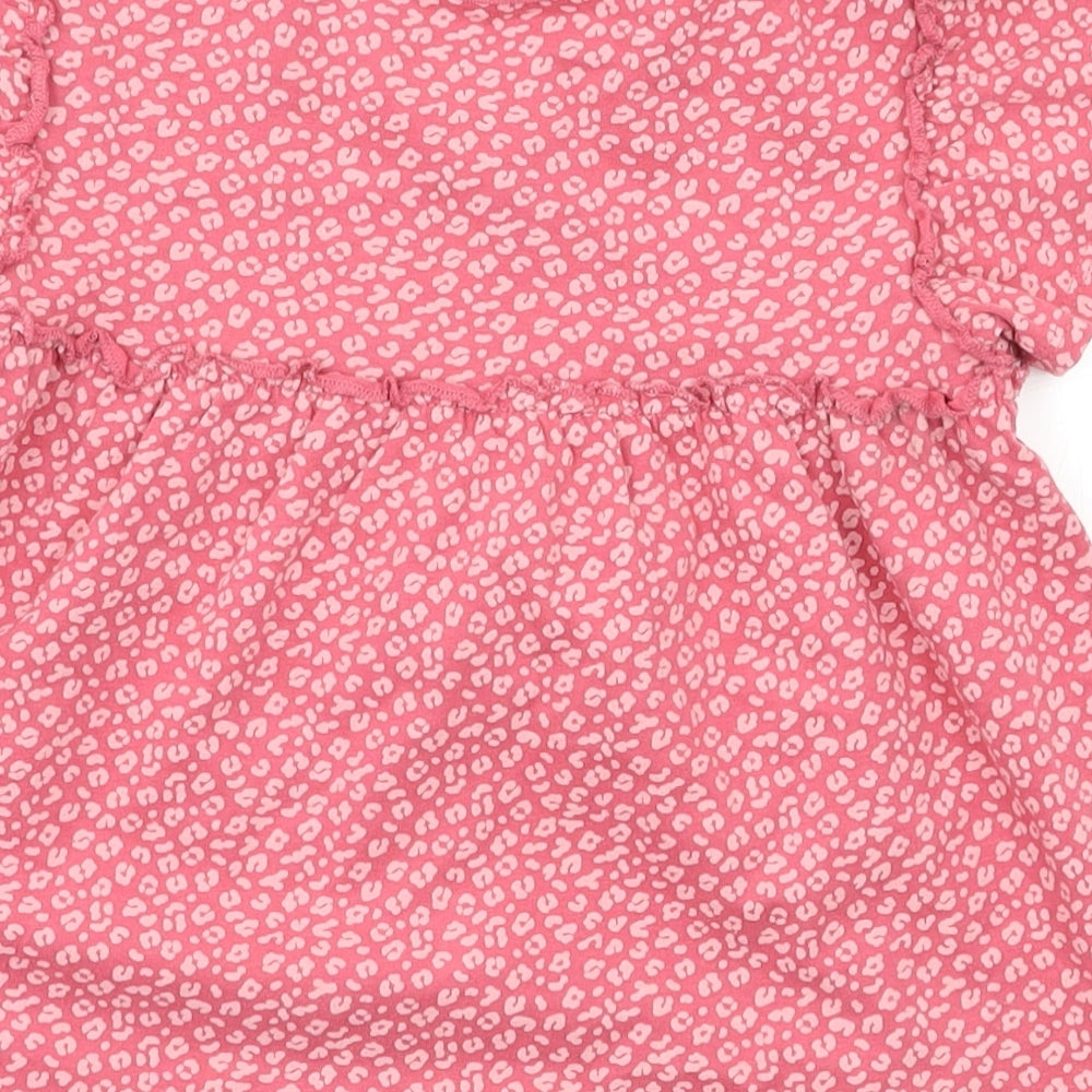 George Girls Pink Animal Print  Basic T-Shirt Size 3-4 Years