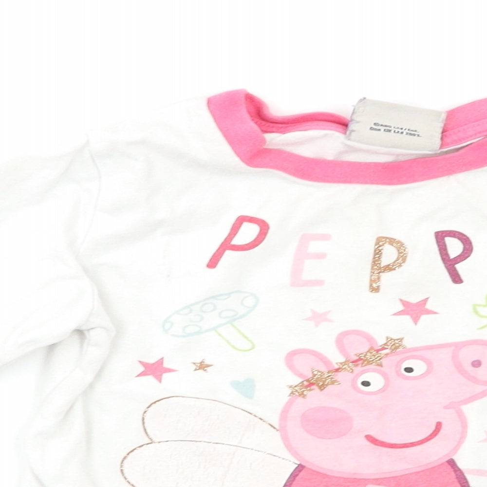 TU Girls White    Pyjama Set Size 2-3 Years  - Peppa Pig