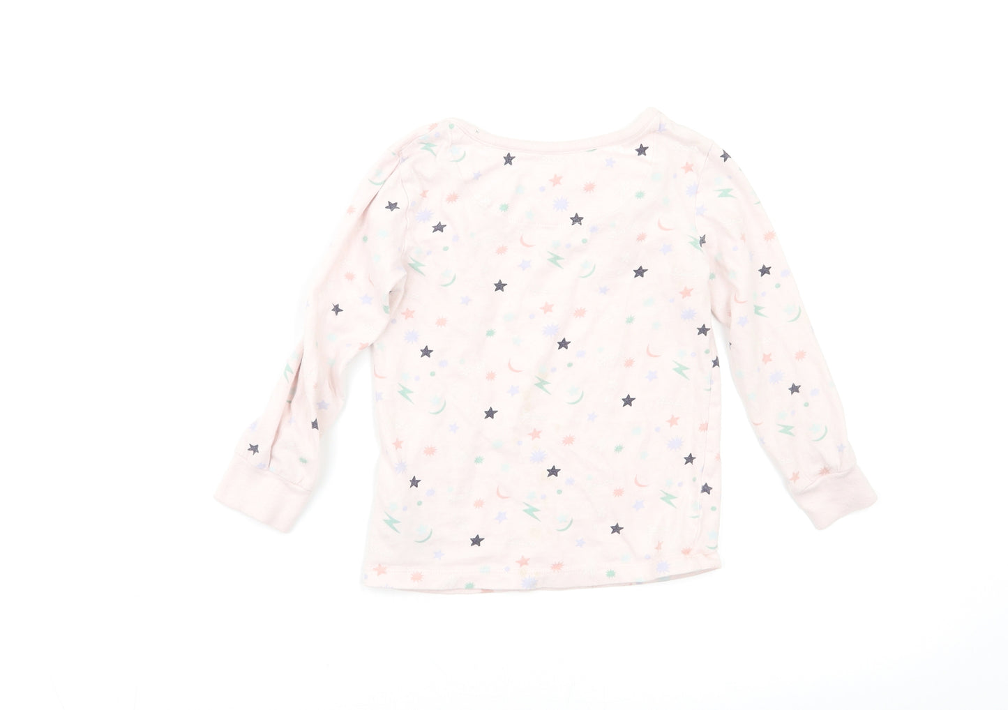 M&S Girls White Geometric  Top Pyjama Set Size 3-4 Years