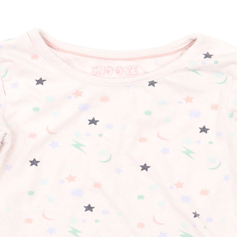 M&S Girls White Geometric  Top Pyjama Set Size 3-4 Years