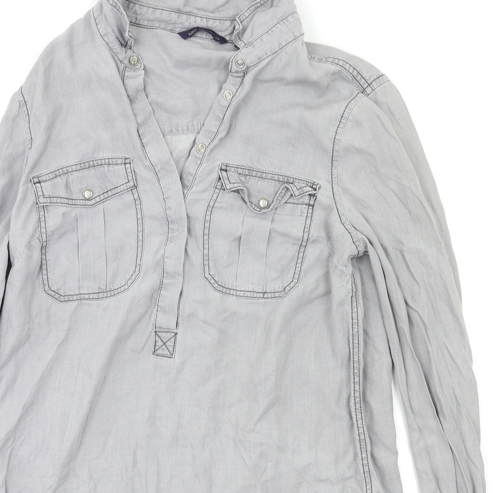 M&S Womens Grey   Tunic Blouse Size 12