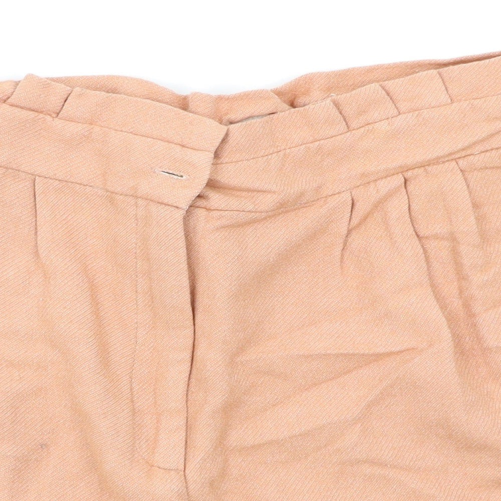 Zara Womens Orange   Paperbag Shorts Size M