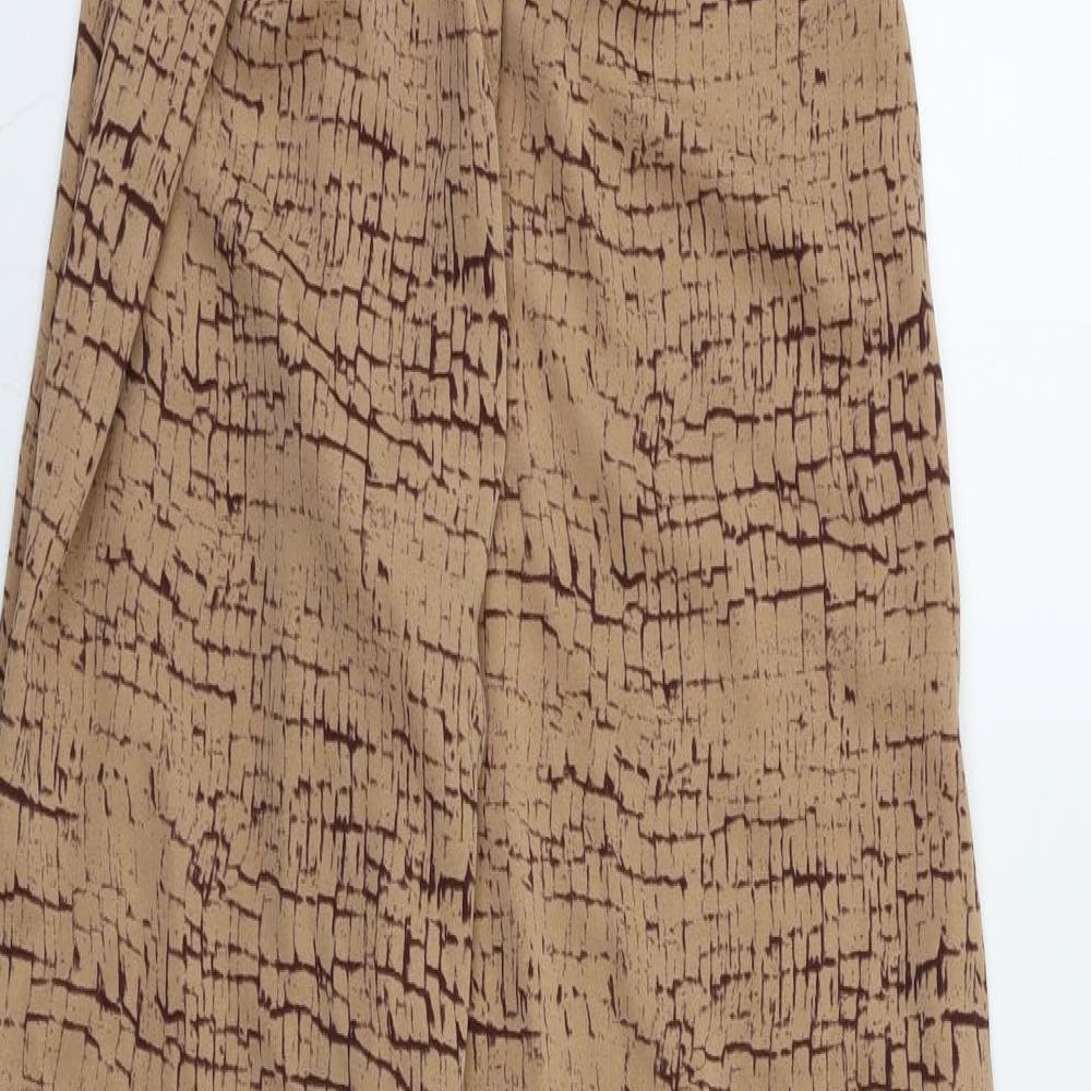 PRETTYLITTLETHING Womens Brown Geometric  Jumpsuit One-Piece Size 6 L32 in