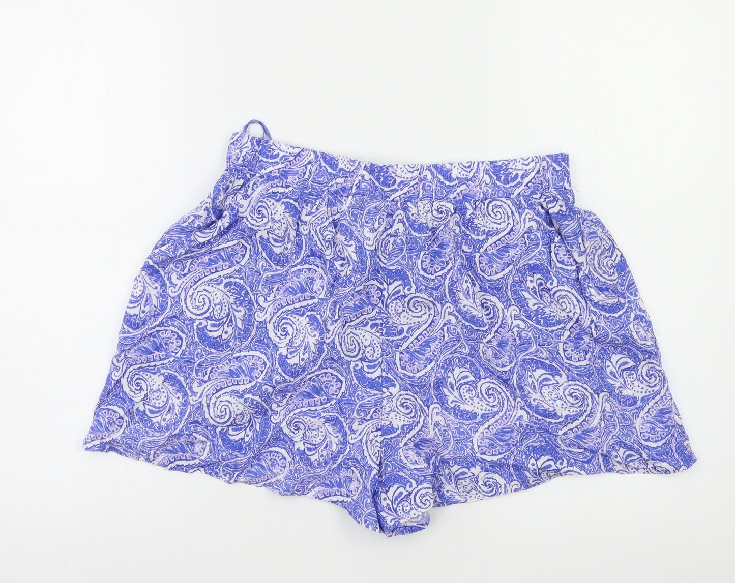 F&F Womens Blue Paisley  Bermuda Shorts Size 10