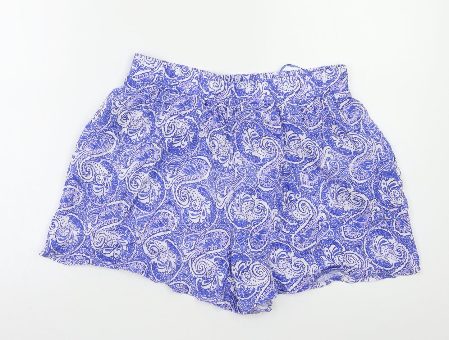 F&F Womens Blue Paisley  Bermuda Shorts Size 10