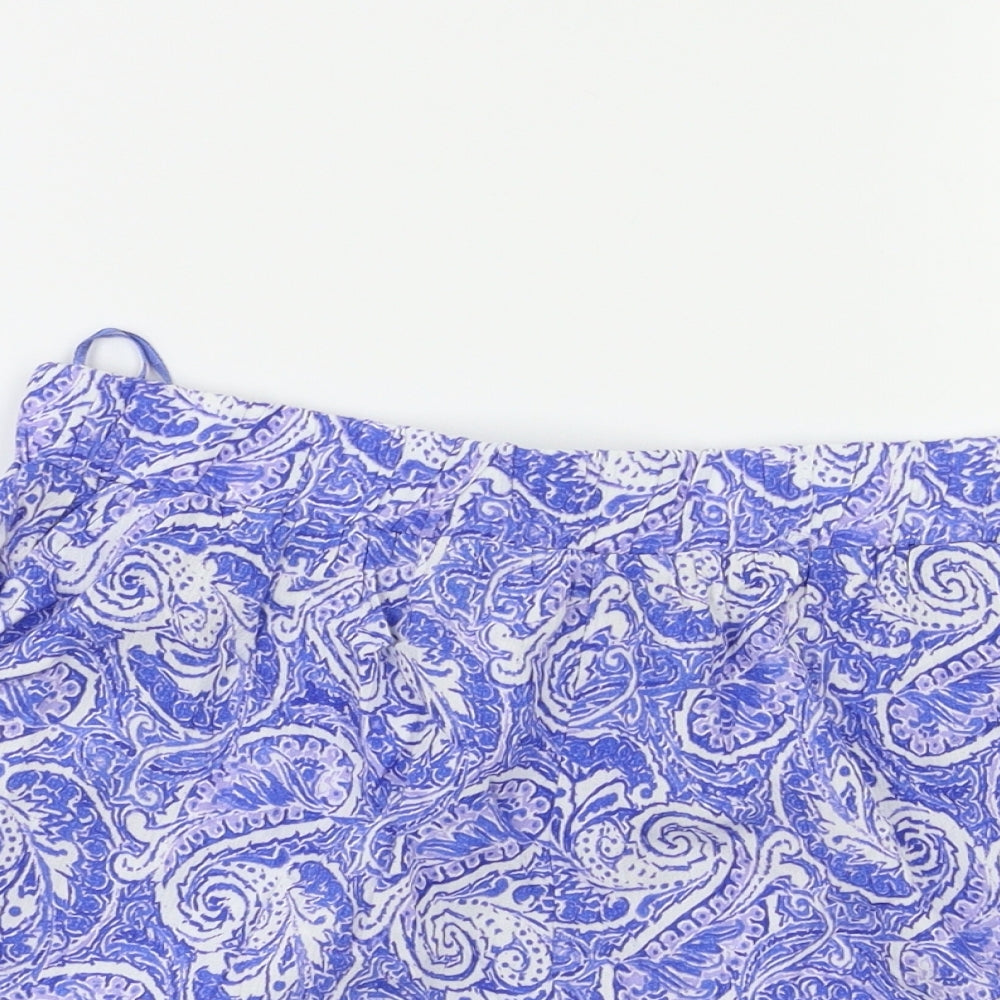 F&F Womens Blue Paisley  Bermuda Shorts Size 10