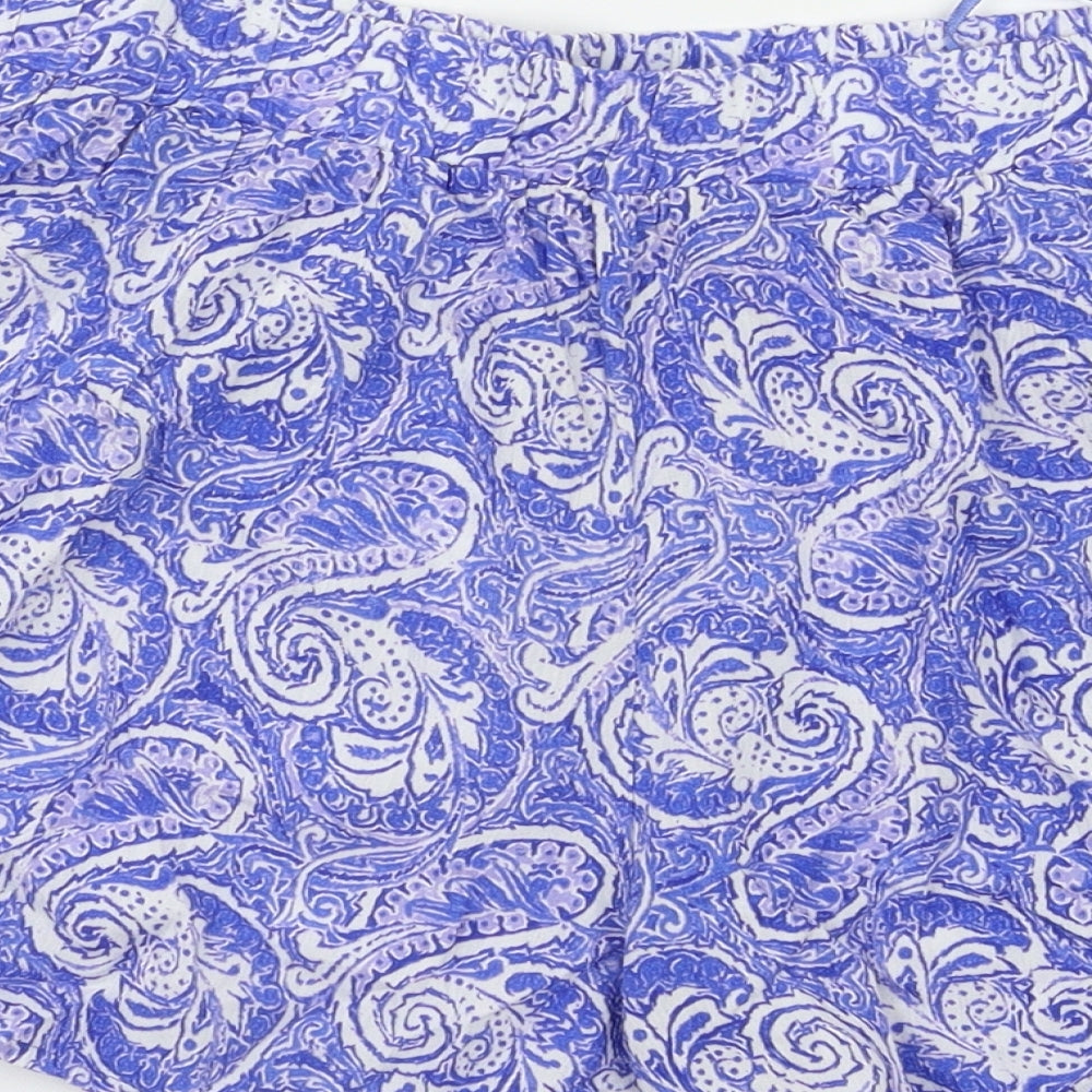 F&F Womens Blue Paisley  Bermuda Shorts Size 10