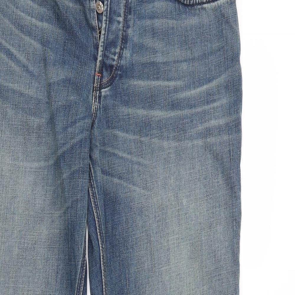 FCUK Mens Blue  Denim Bootcut Jeans Size 34 L32 in