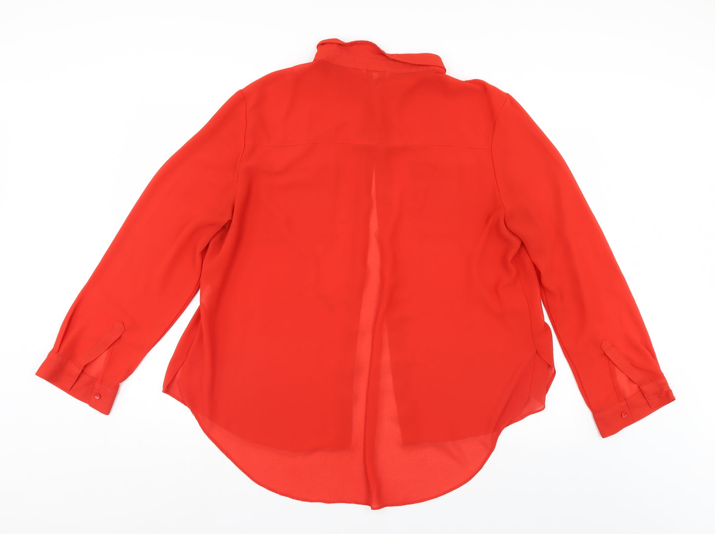 Peacocks Womens Red   Basic Button-Up Size 20