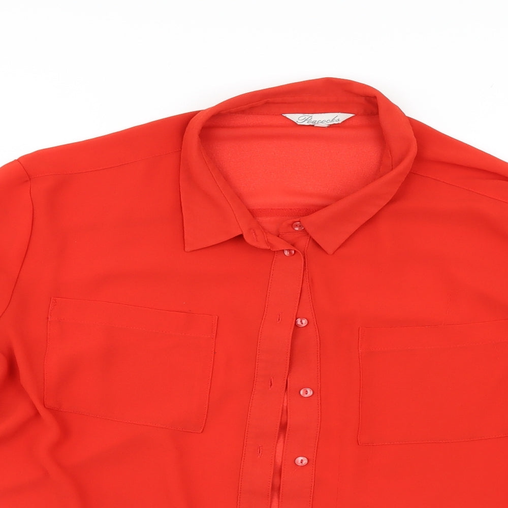Peacocks Womens Red   Basic Button-Up Size 20