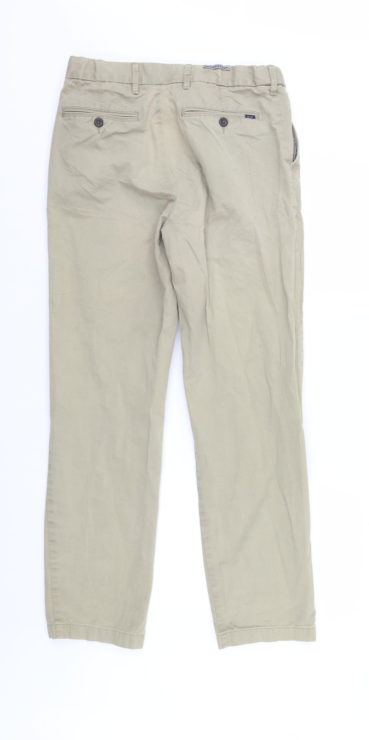 M&S Mens Ivory   Chino Trousers Size 32 L33 in