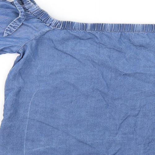 New Look Womens Blue  Denim Basic Blouse Size 6