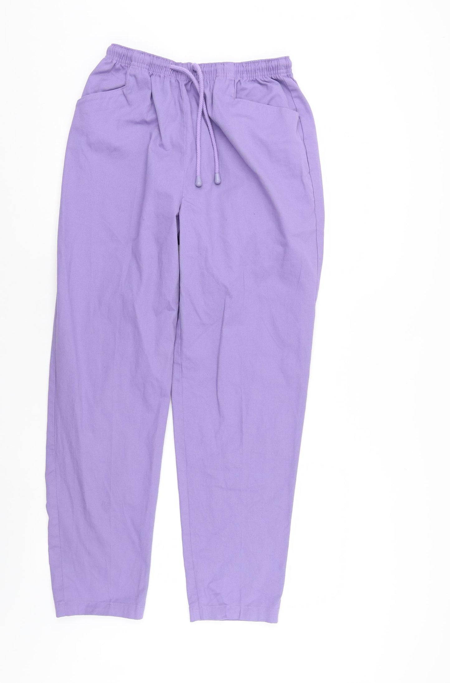 Amber Womens Purple   Trousers  Size 14 L29 in - Elastic Waist
