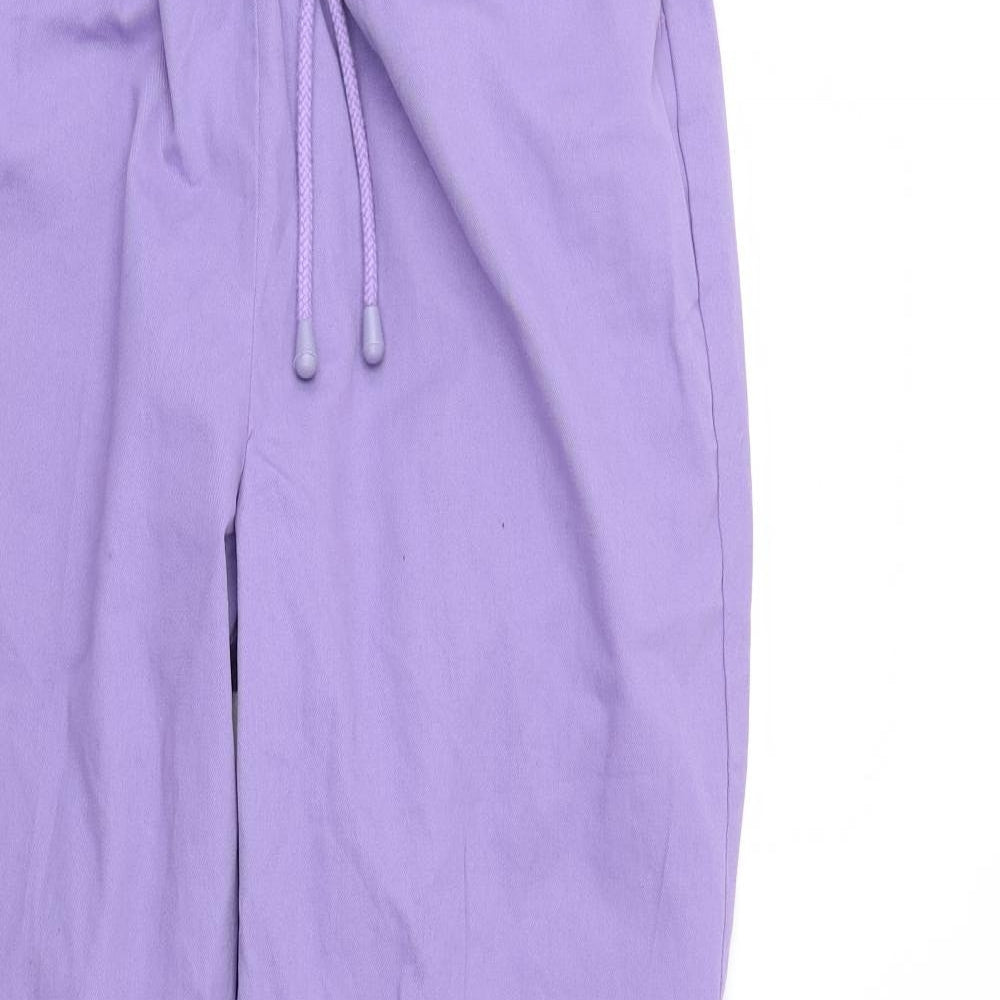 Amber Womens Purple   Trousers  Size 14 L29 in - Elastic Waist