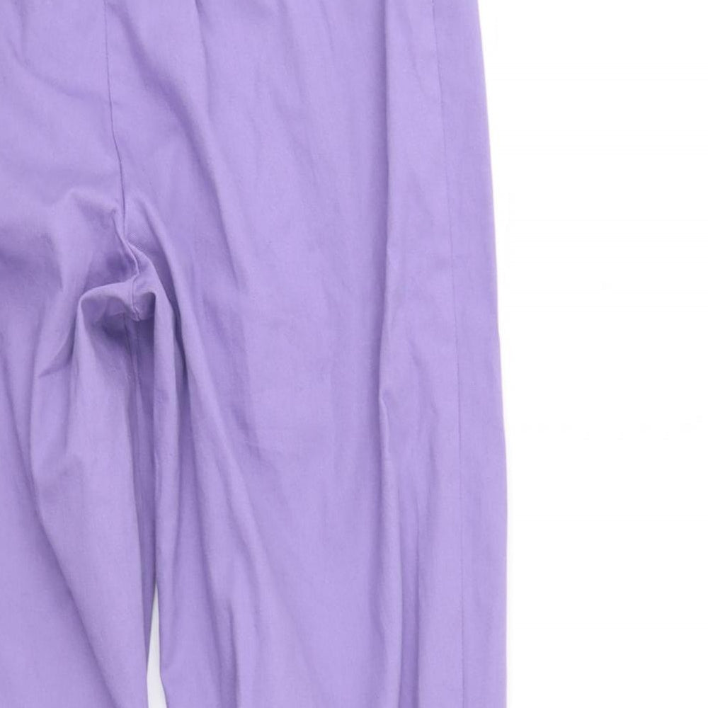 Amber Womens Purple   Trousers  Size 14 L29 in - Elastic Waist