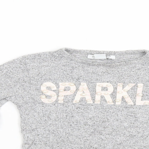 Priark Girls Grey   Pullover Jumper Size 6-7 Years