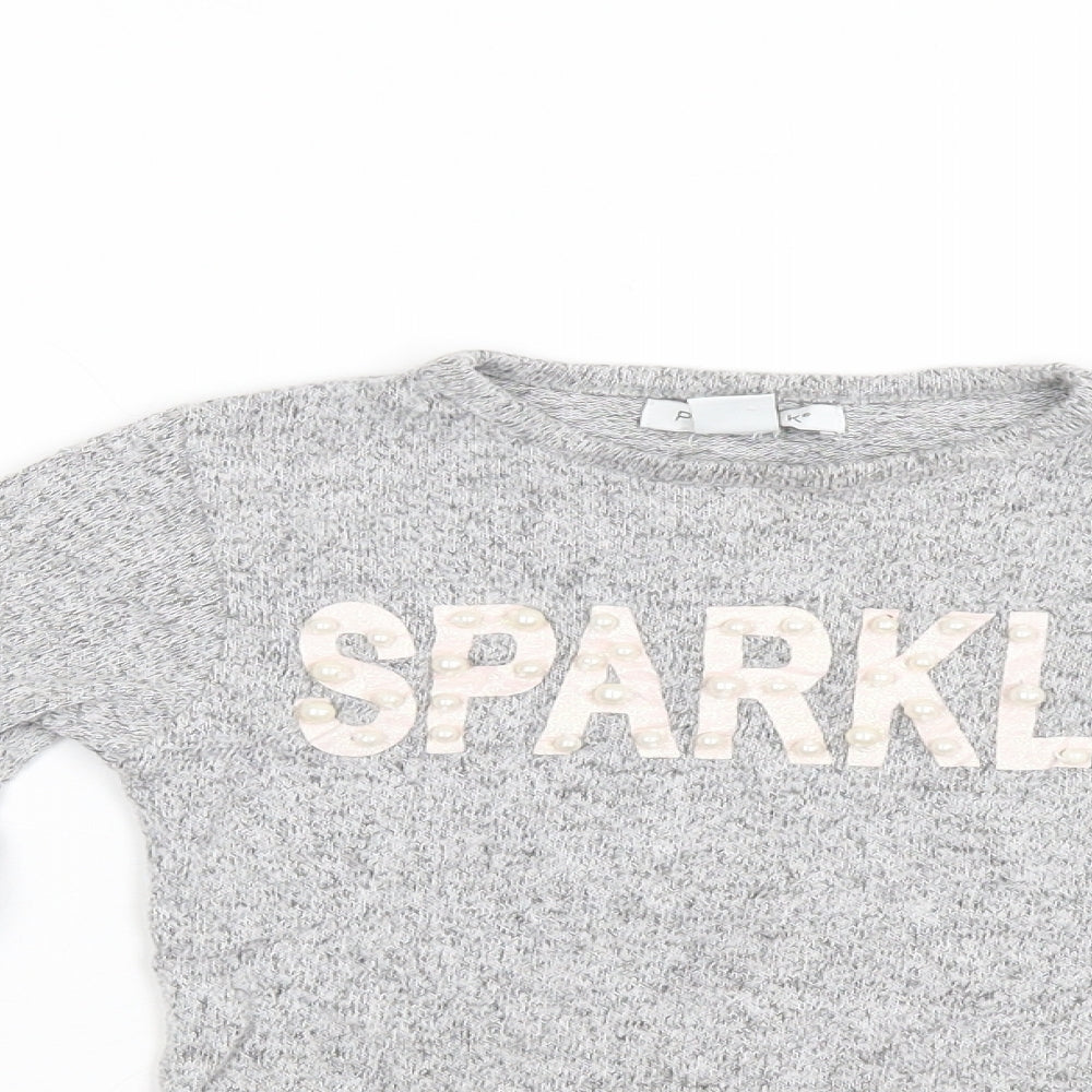 Priark Girls Grey   Pullover Jumper Size 6-7 Years