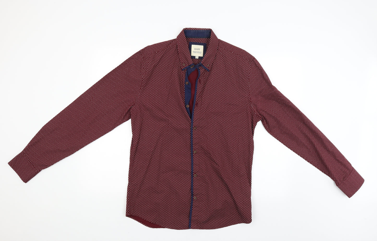 Easy Mens Red    Button-Up Size M