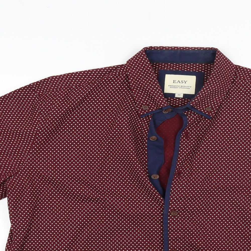 Easy Mens Red    Button-Up Size M