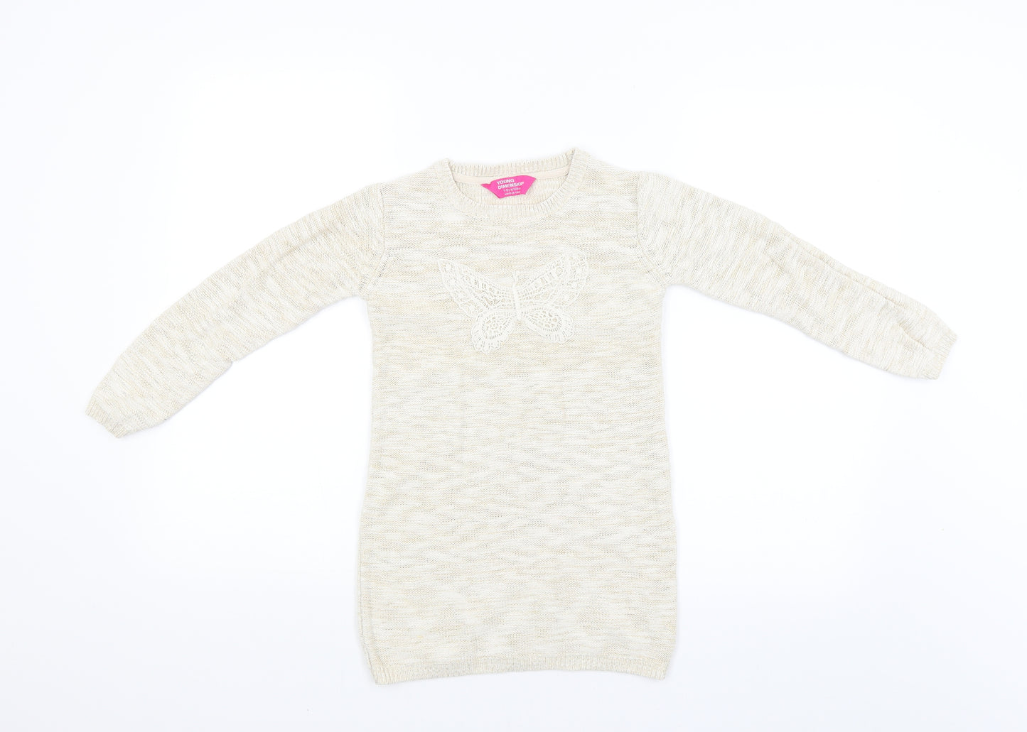 Young Dimension Girls Beige   Pullover Jumper Size 7-8 Years