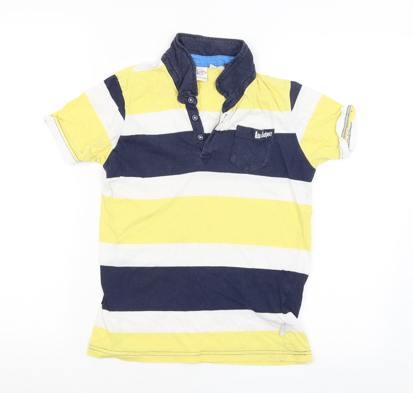 Lee Cooper Boys Yellow Striped  Basic T-Shirt Size 11-12 Years
