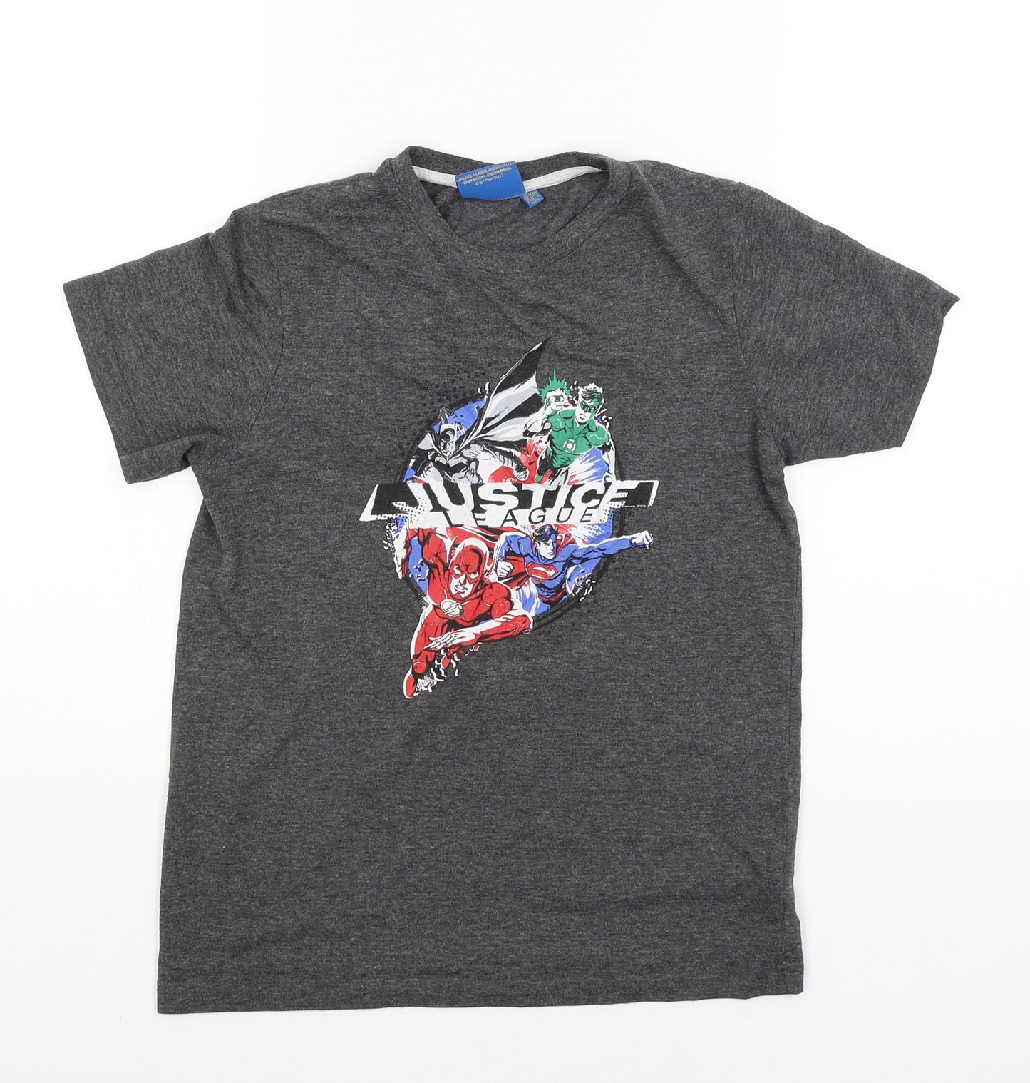 Primark Boys Grey   Pullover T-Shirt Size 10-11 Years  - Justice League