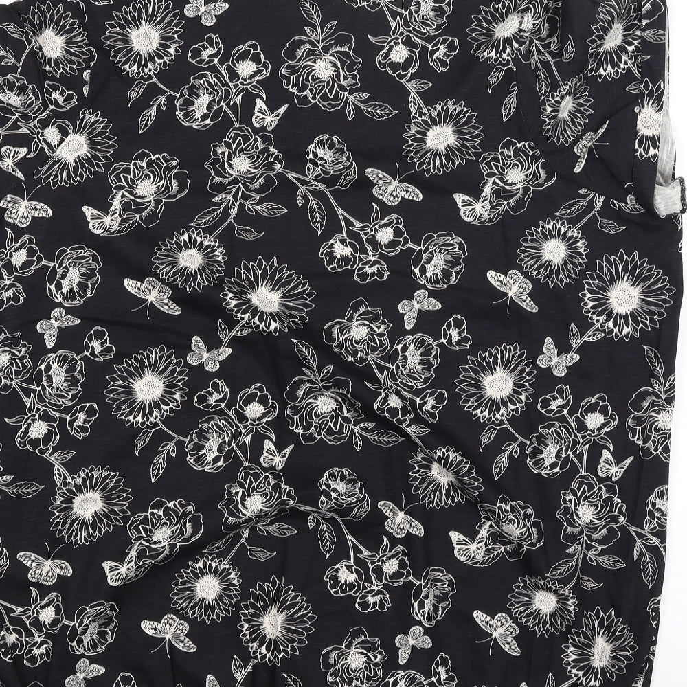 George Womens Black Floral  Basic T-Shirt Size 24