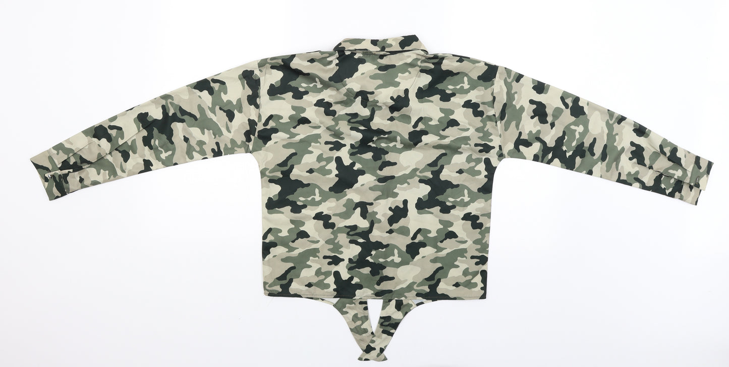 River Island Girls Green Camouflage  Basic Button-Up Size 11-12 Years