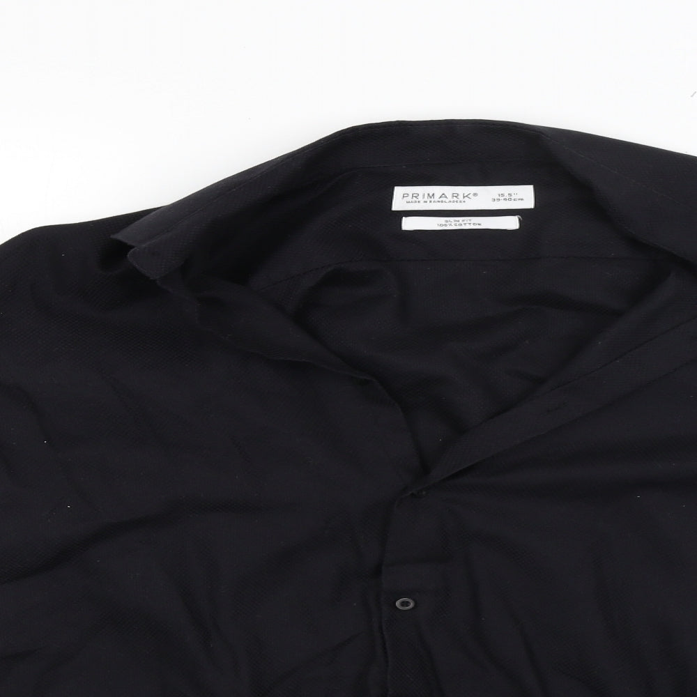 Primark Mens Black    Button-Up Size 15.5