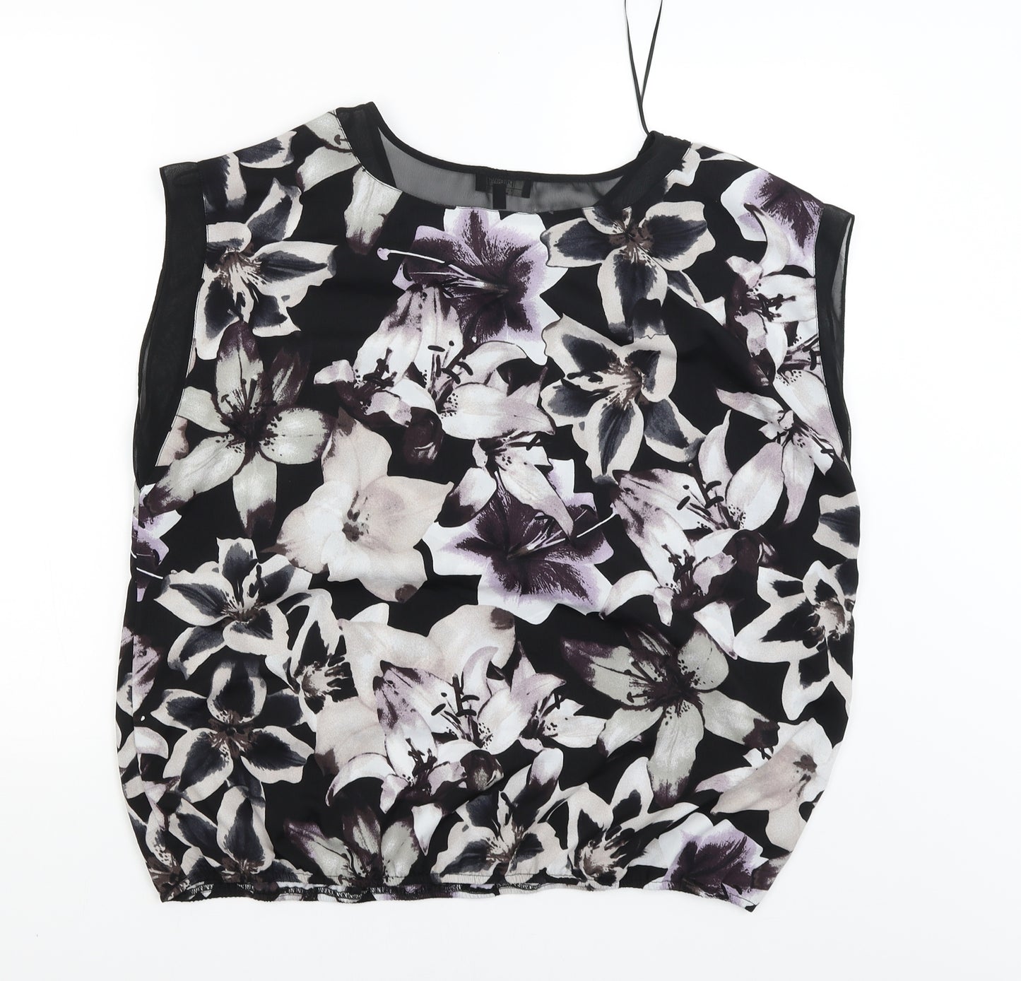 Papaya Womens Black Floral  Basic Blouse Size 18