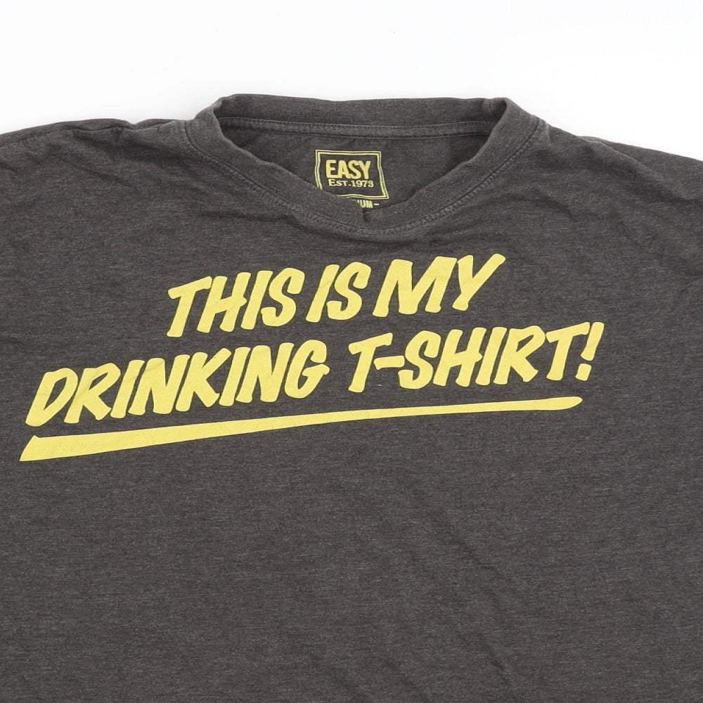 Easy Mens Brown    T-Shirt Size M