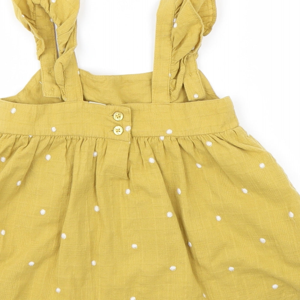 TU Girls Yellow Polka Dot  A-Line  Size 2-3 Years