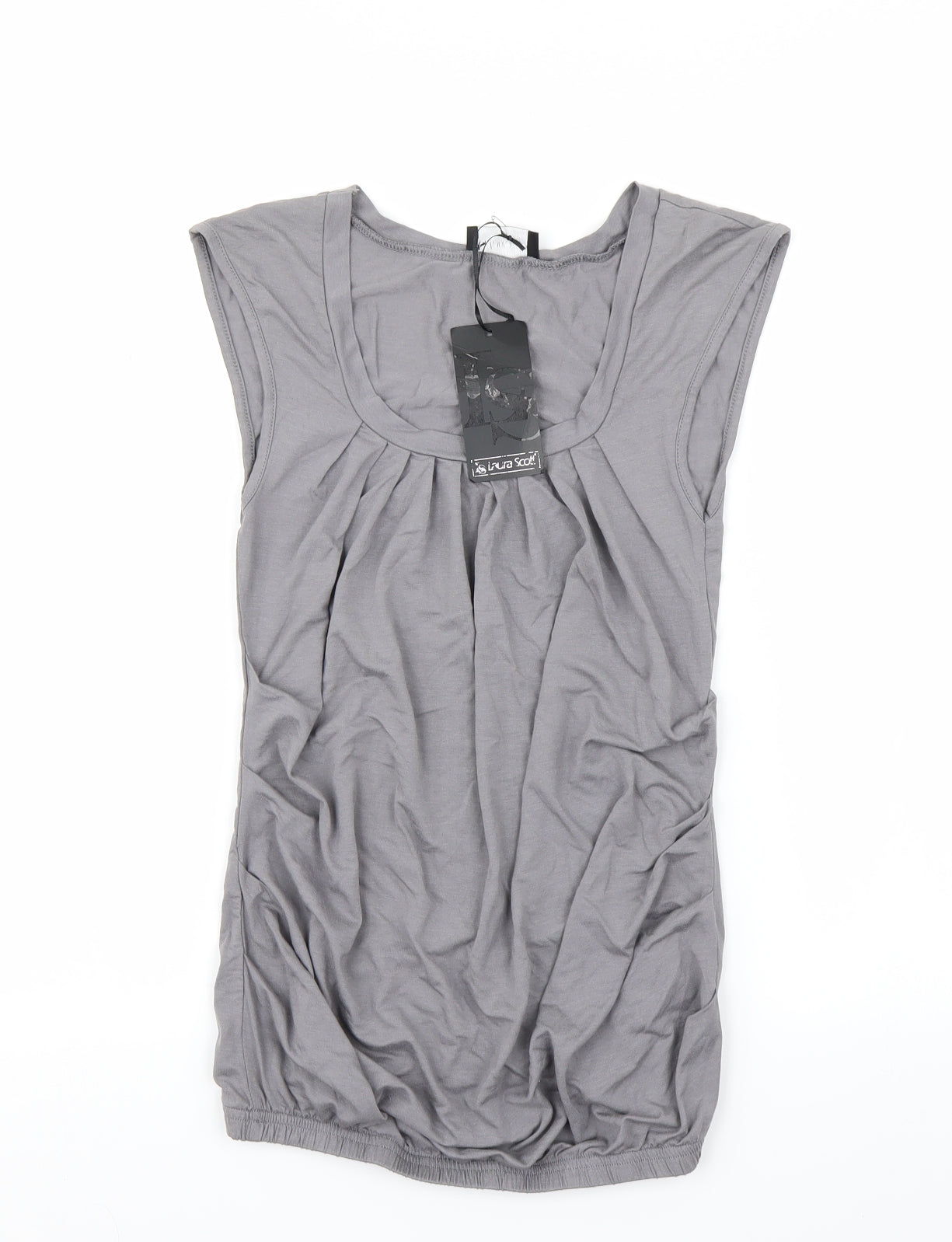 Laura Scott Womens Grey   Basic T-Shirt Size 8