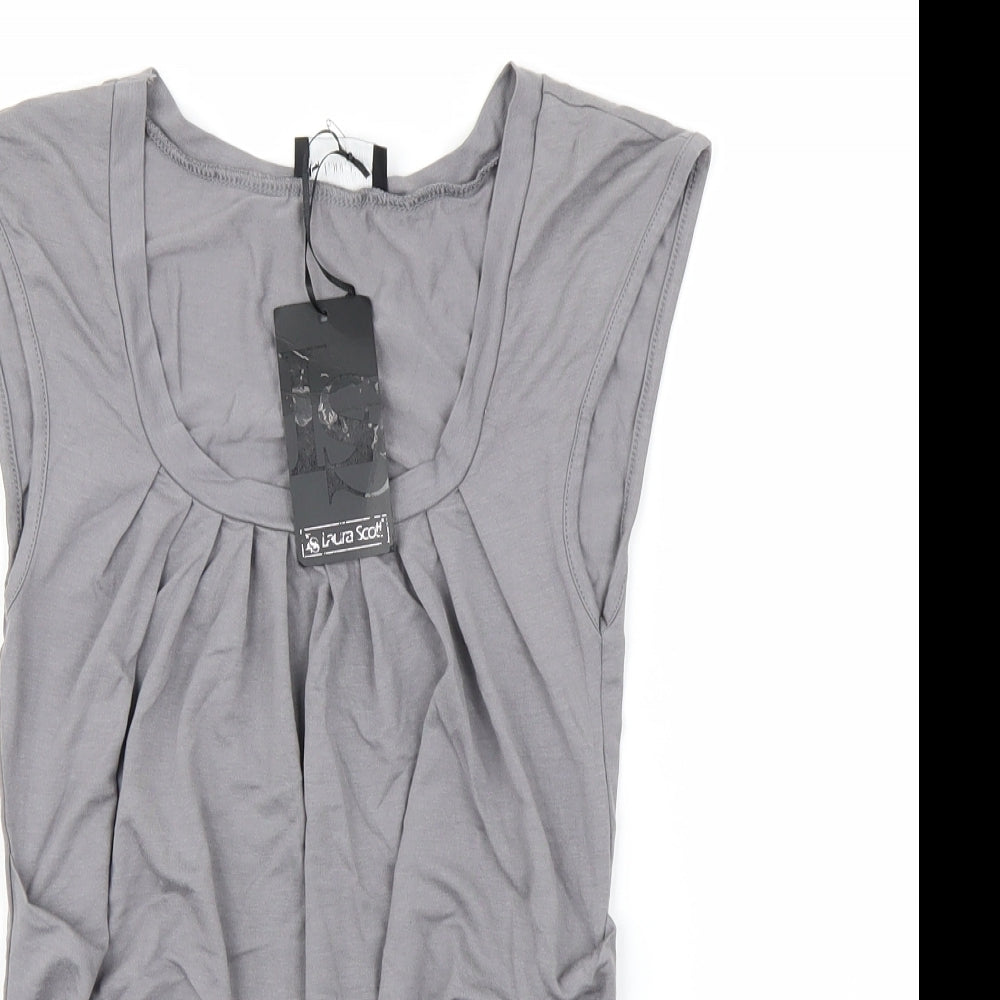 Laura Scott Womens Grey   Basic T-Shirt Size 8