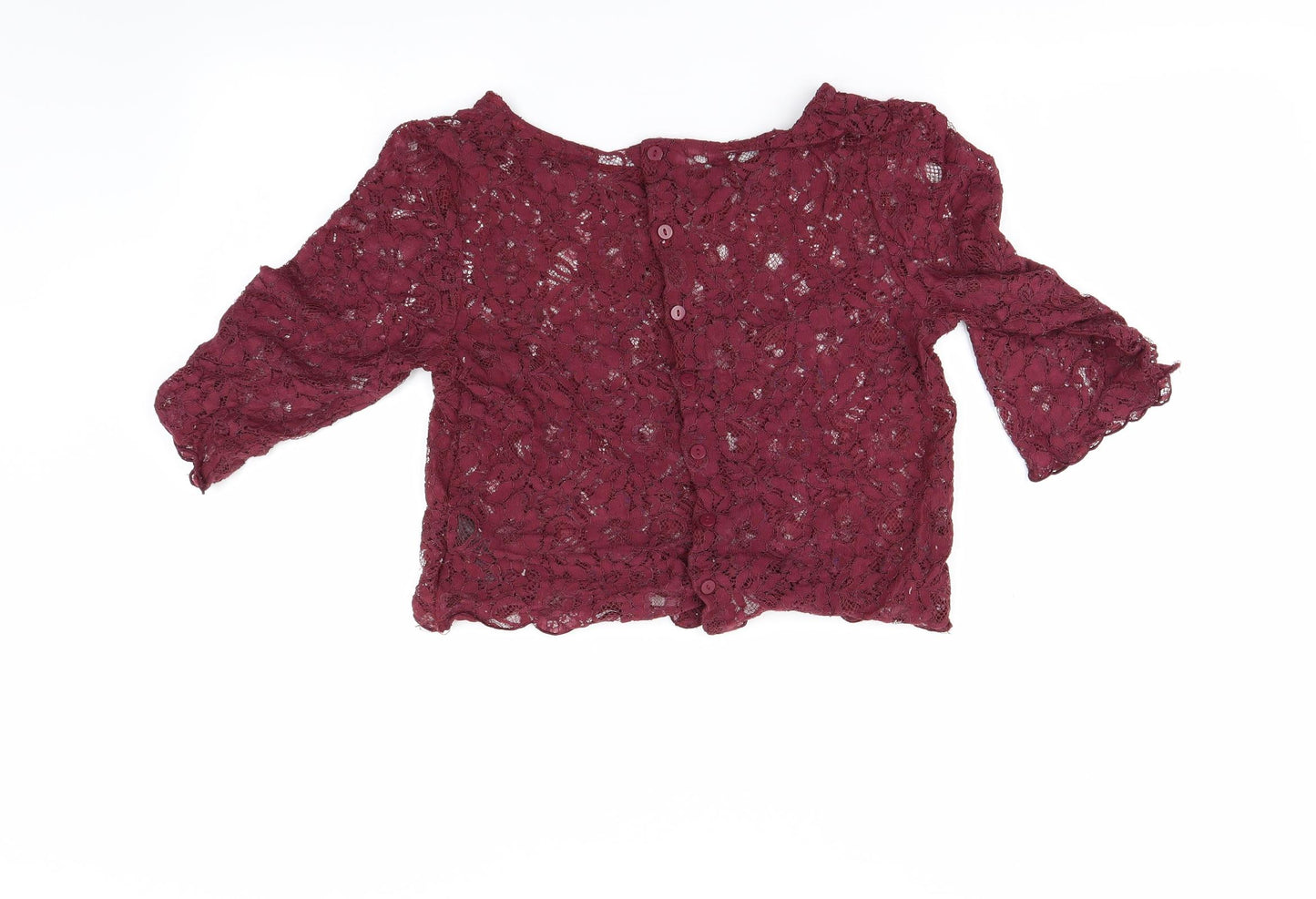 Preworn Womens Purple Floral  Basic Blouse Size S