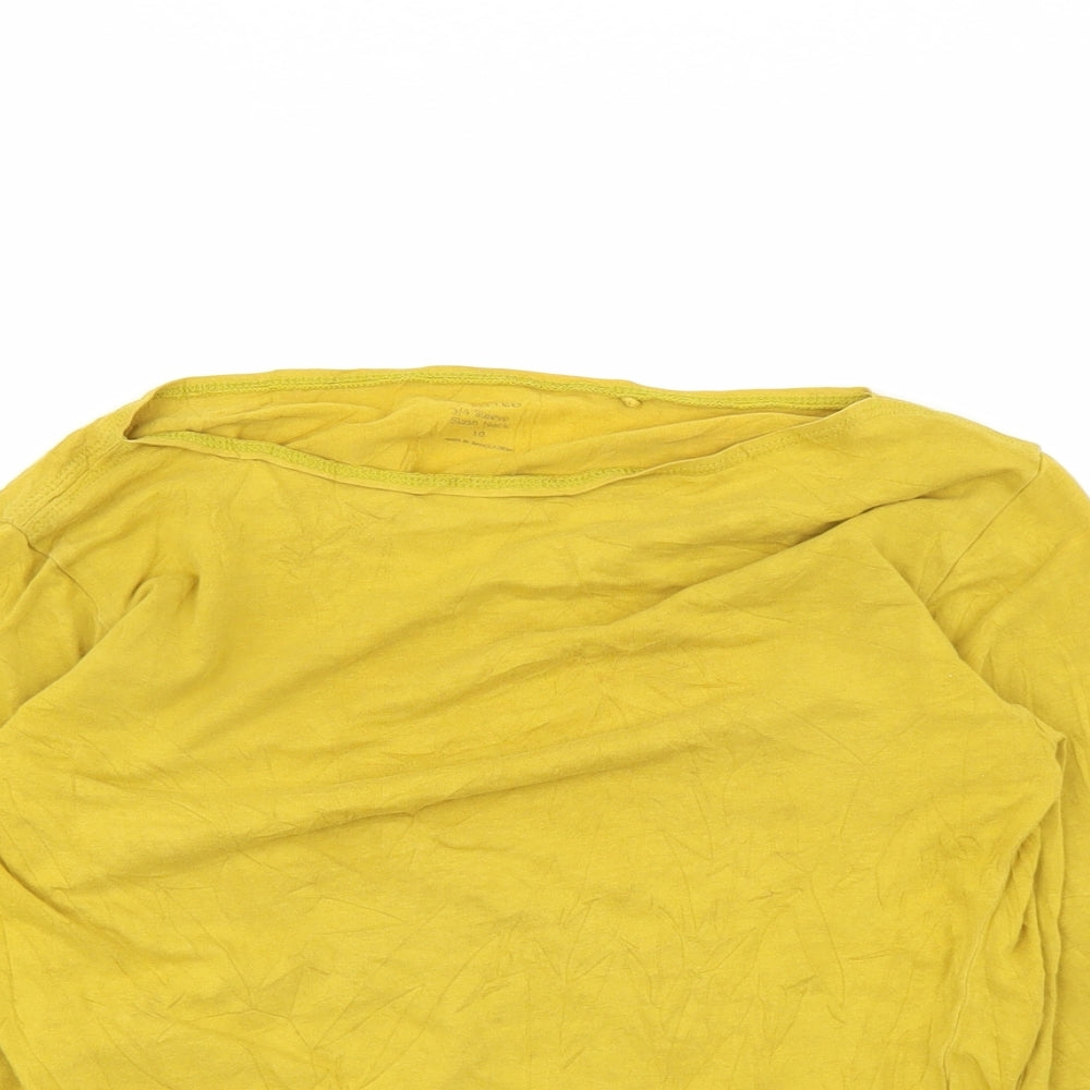Marks and Spencer Womens Yellow   Basic T-Shirt Size 10