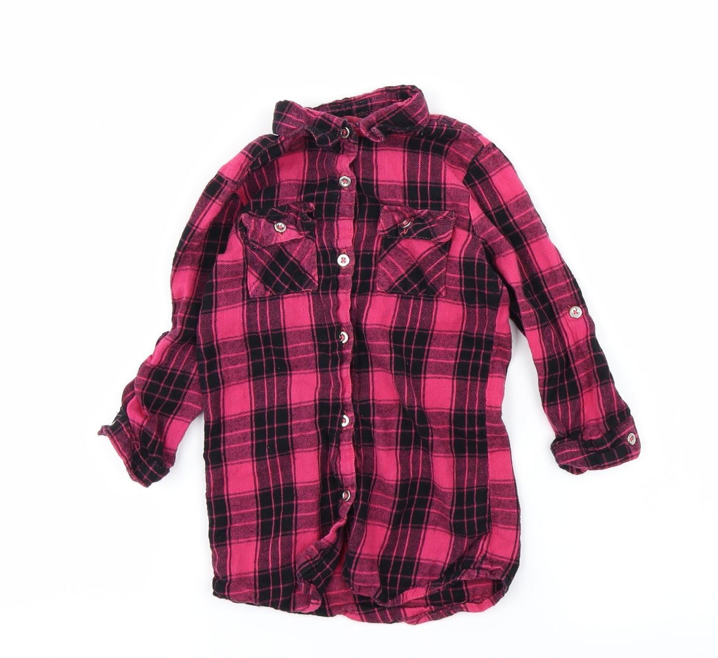 Young Dimension Girls Pink Check Flannel Basic Polo Size 3-4 Years