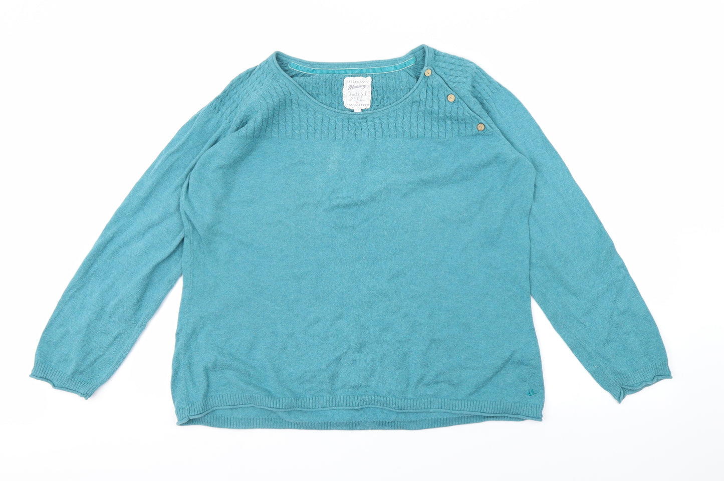 mantary Womens Blue  Knit Pullover Jumper Size 18