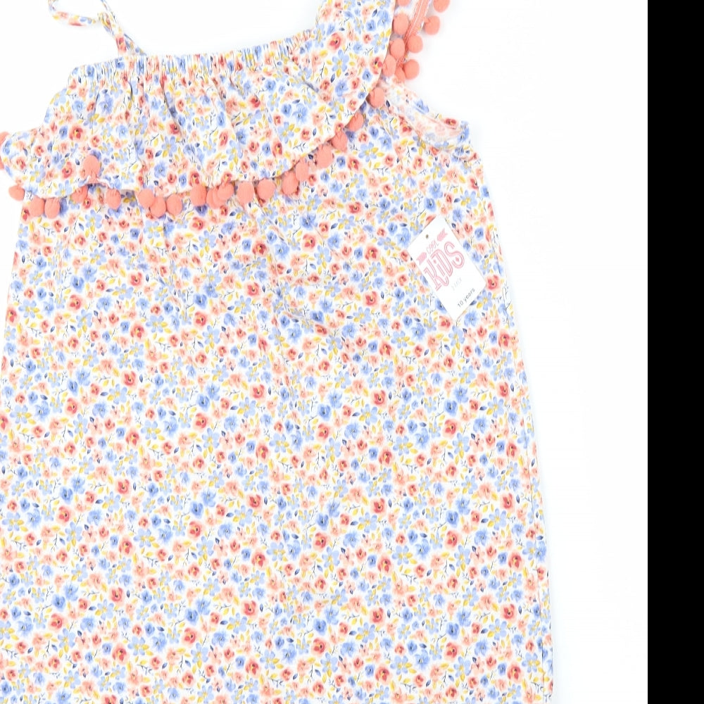 Cool kids Girls White Floral  A-Line  Size 10 Years