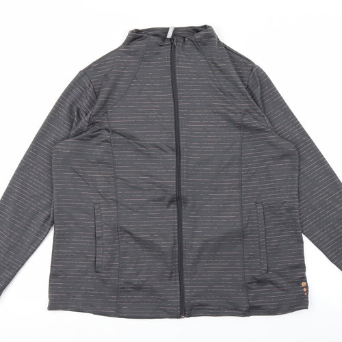 TU Womens Grey Striped  Full Zip Sweatshirt Size 20
