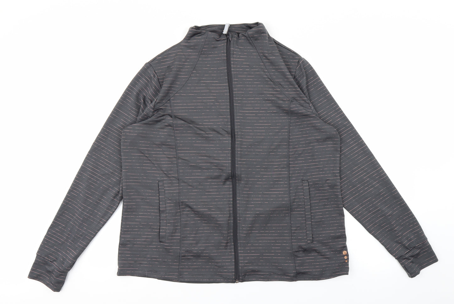 TU Womens Grey Striped  Full Zip Sweatshirt Size 20