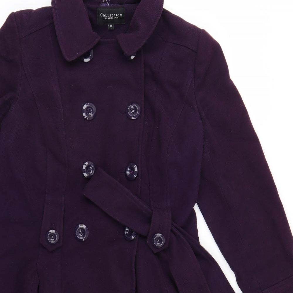 DEBNHAMS Womens Purple   Trench Coat Coat Size 14
