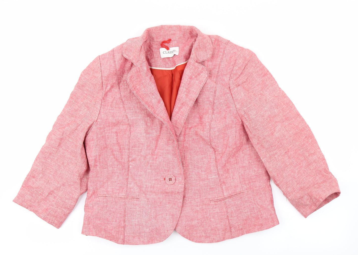 Classic Womens Pink   Jacket Blazer Size 14
