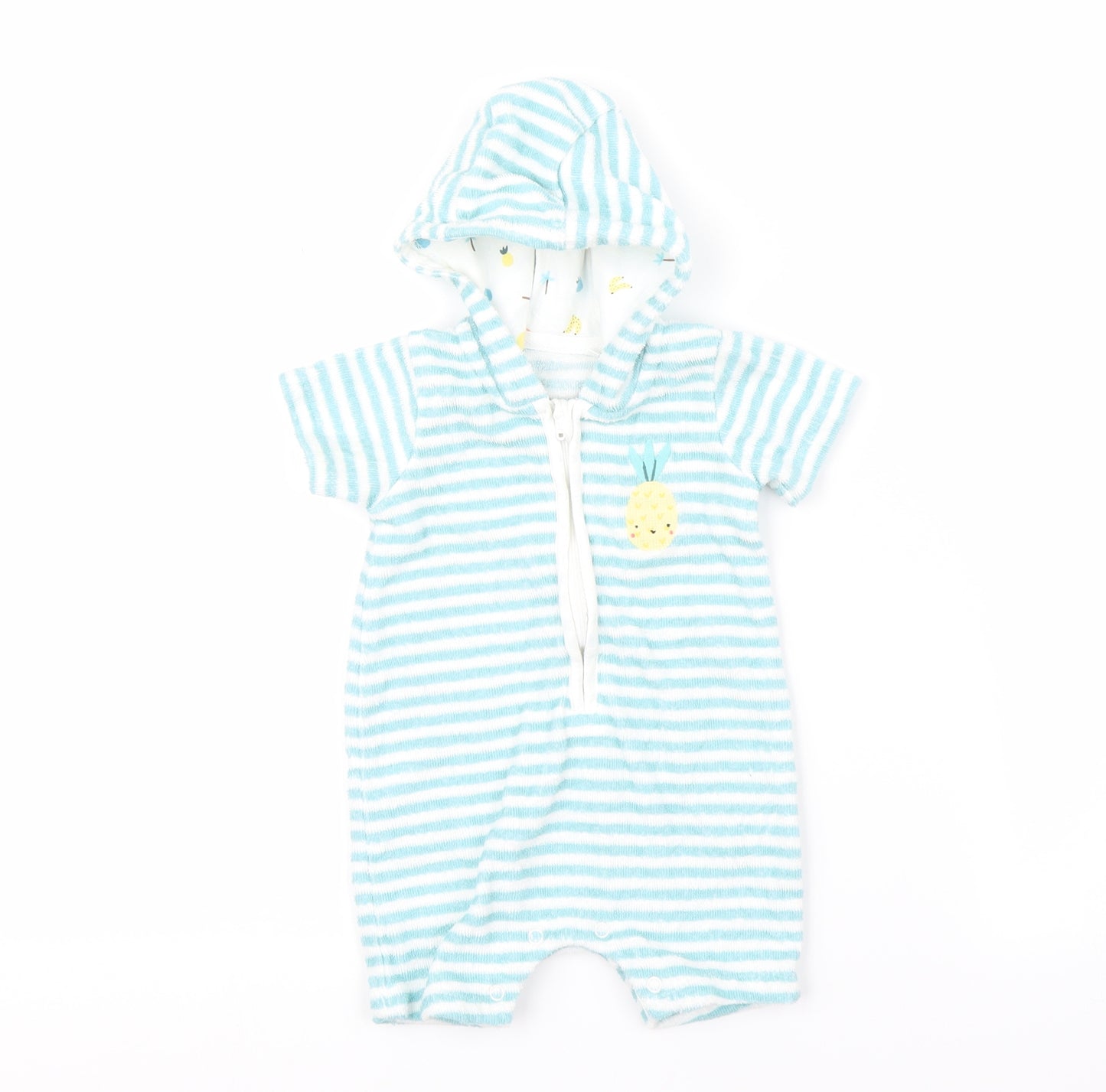 TU Baby Blue Striped  Babygrow One-Piece Size 3-6 Months  - Pinapple