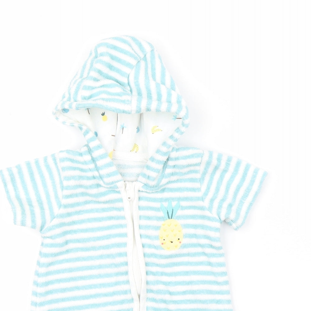 TU Baby Blue Striped  Babygrow One-Piece Size 3-6 Months  - Pinapple