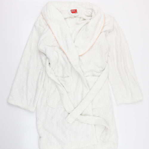 nescafe Womens White Plaid  Babydoll Robe Size M