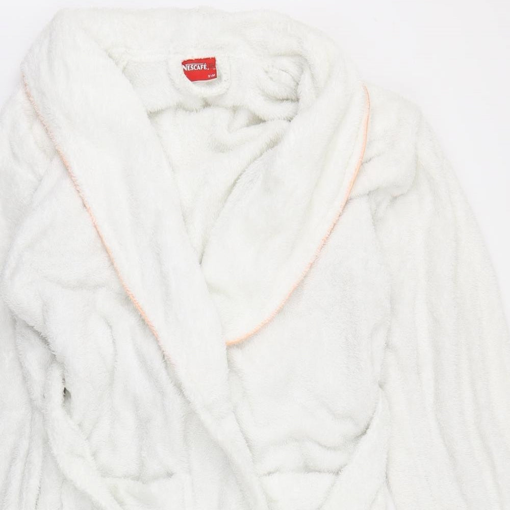 nescafe Womens White Plaid  Babydoll Robe Size M