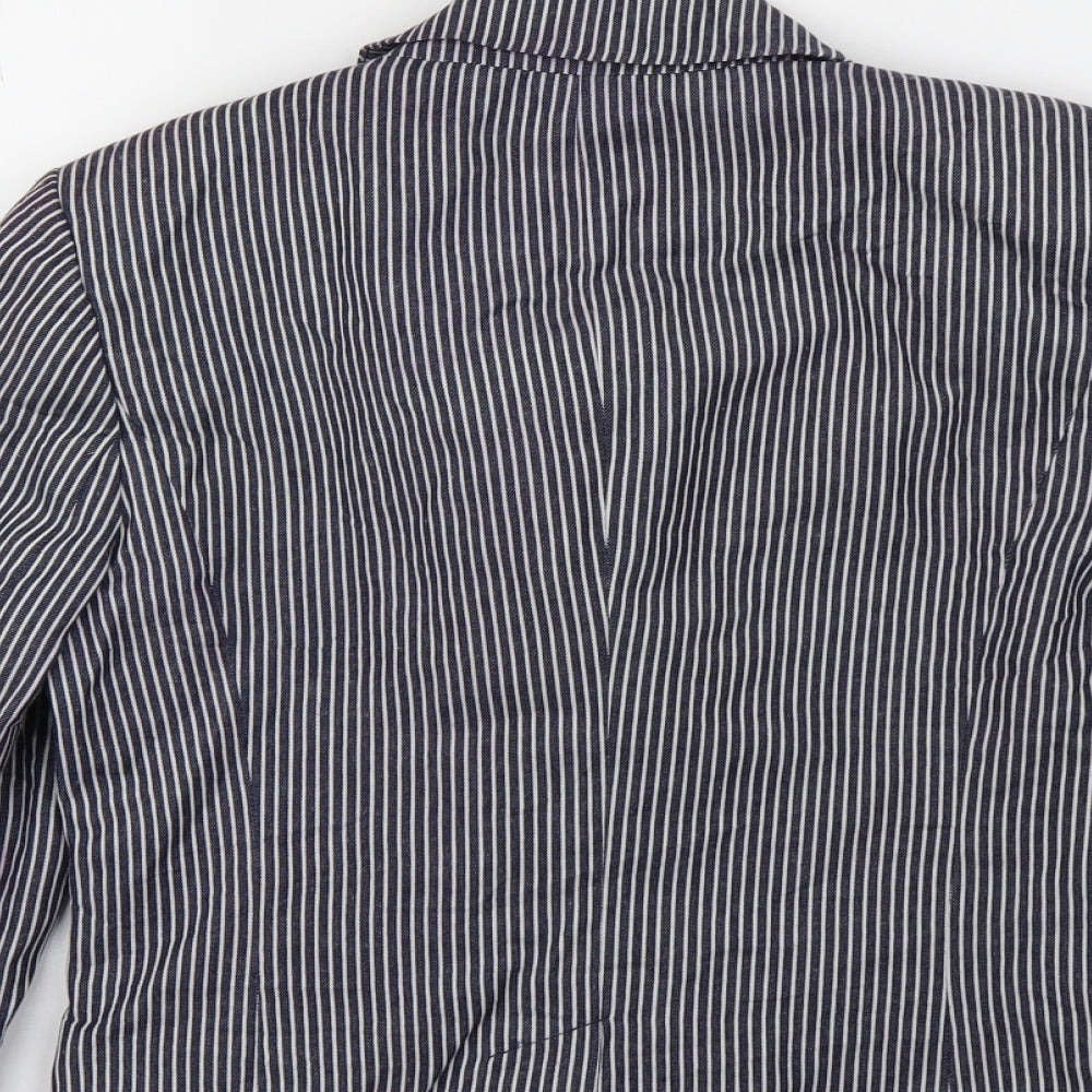 Atmosphere Womens Blue Striped  Jacket Blazer Size 10